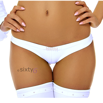 Hotpants mitt Strass L Weiss