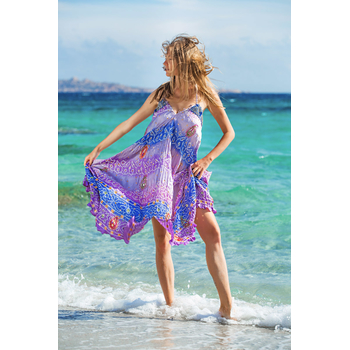 Strandkleid mit Paillettenstickerei - Einzelanfertigung